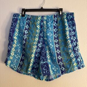 Vintage Speedo Men's Swim Trunks Size Large  Retro All Over Print Blue Lined